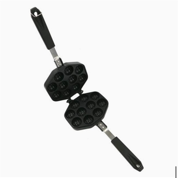 EZ Cooker Korea Traditional Cookie Maker Frame with 10 Slot Walnut Waffle Pan - Picture 4 of 16